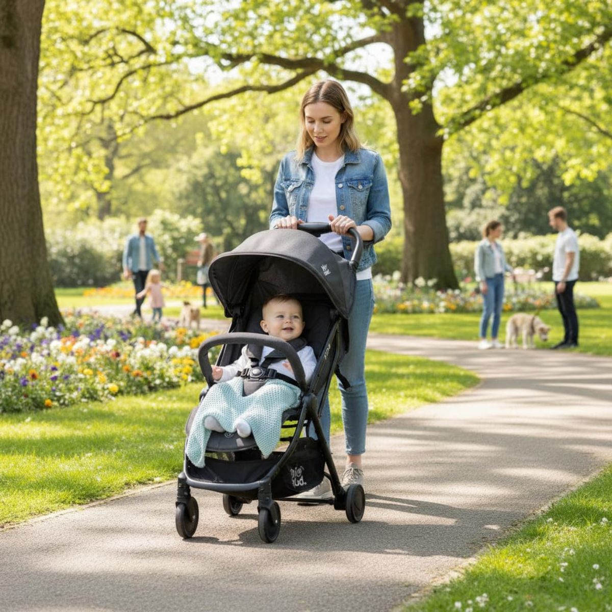 HIBUD FLOW Ultra-Compact Travel Stroller - Black - Safe & Easy Maneuverability